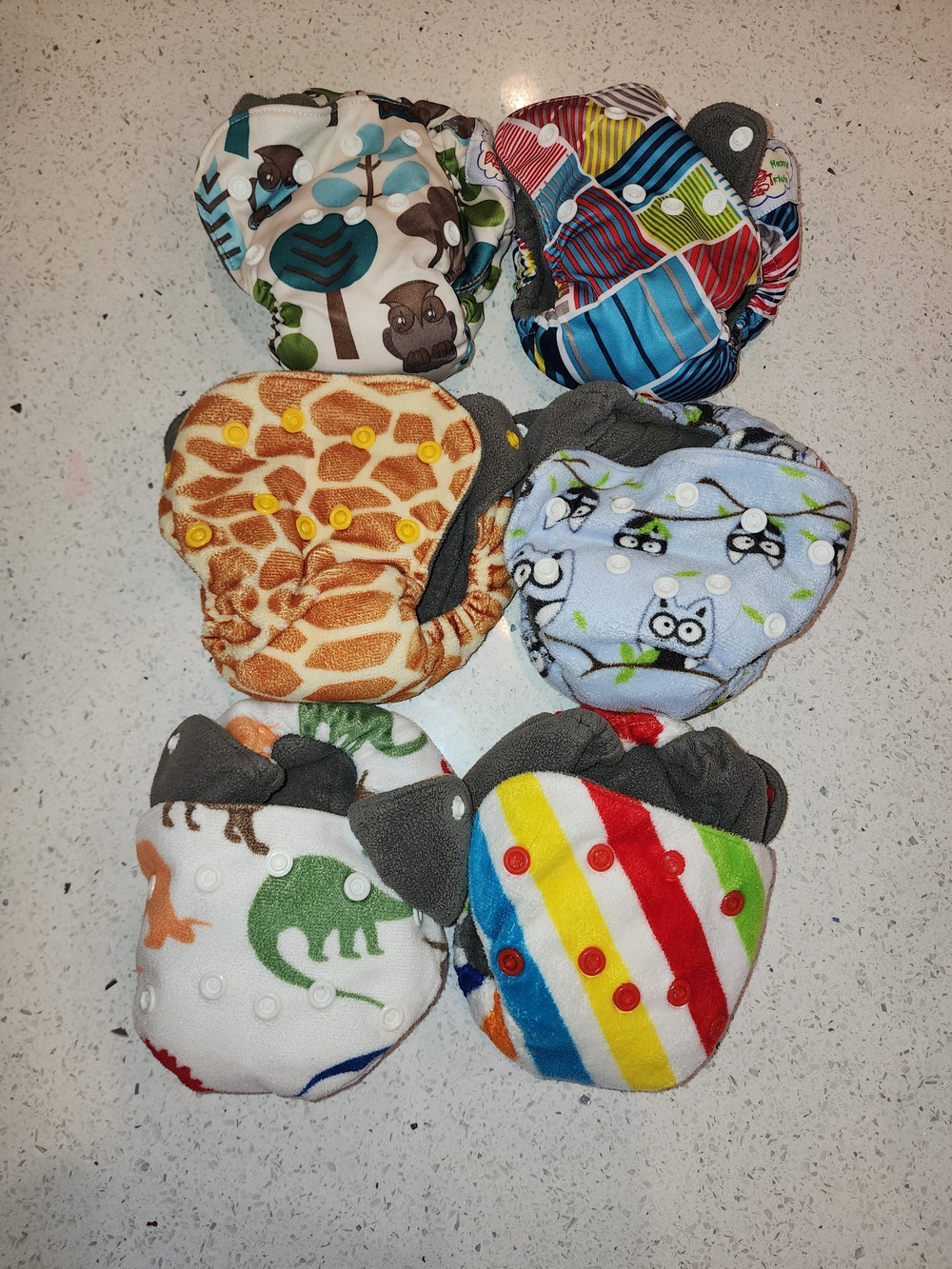 Multi-Pack Kids Cloth Diaper Covers - Colorful Animal & Stripe Prints